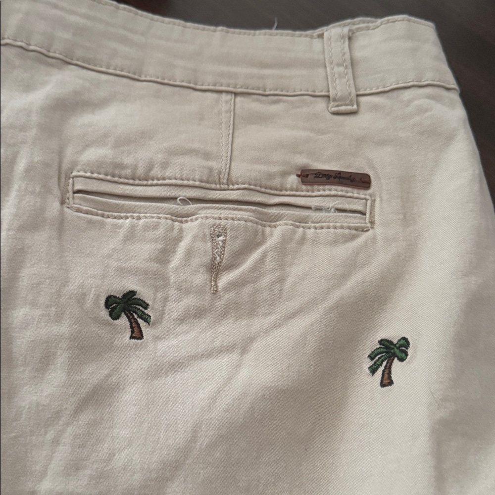 Palm Tree Embroidered Tan Men Shorts - Picture 5 of 5